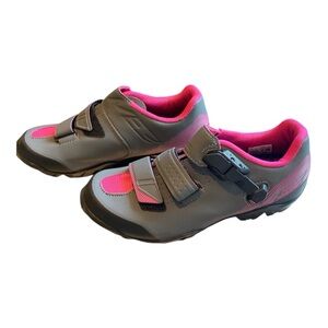 Women's Pink and Gray Cycling Shoes